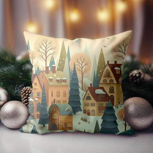 Christmas Village Throw Pillow | Homeezone