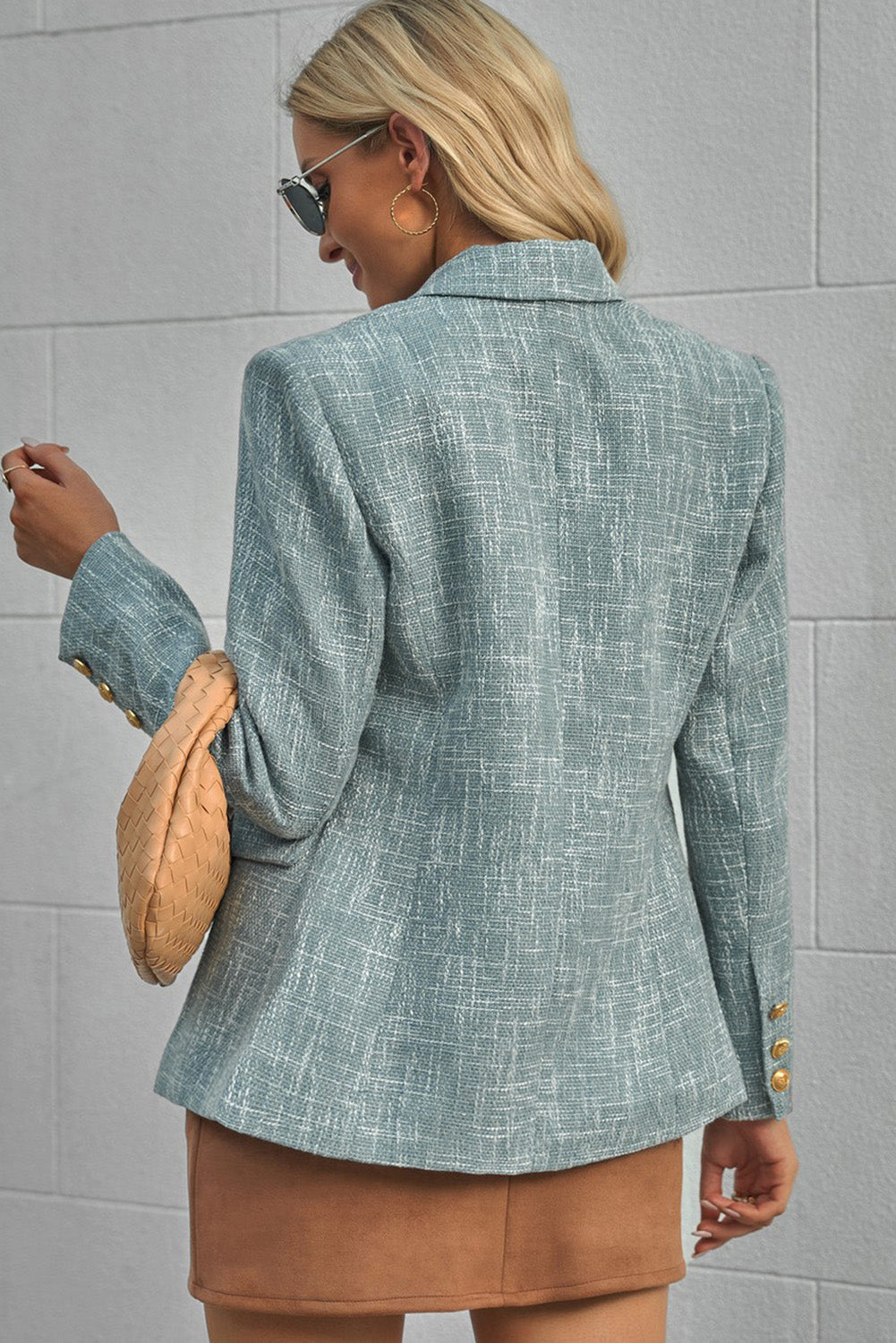 Heathered Double-Breasted Blazer