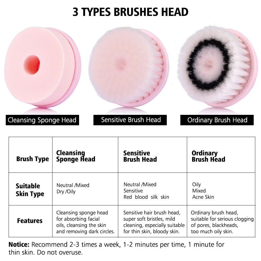 3 In 1 Electric Facial Cleanser Brush Face