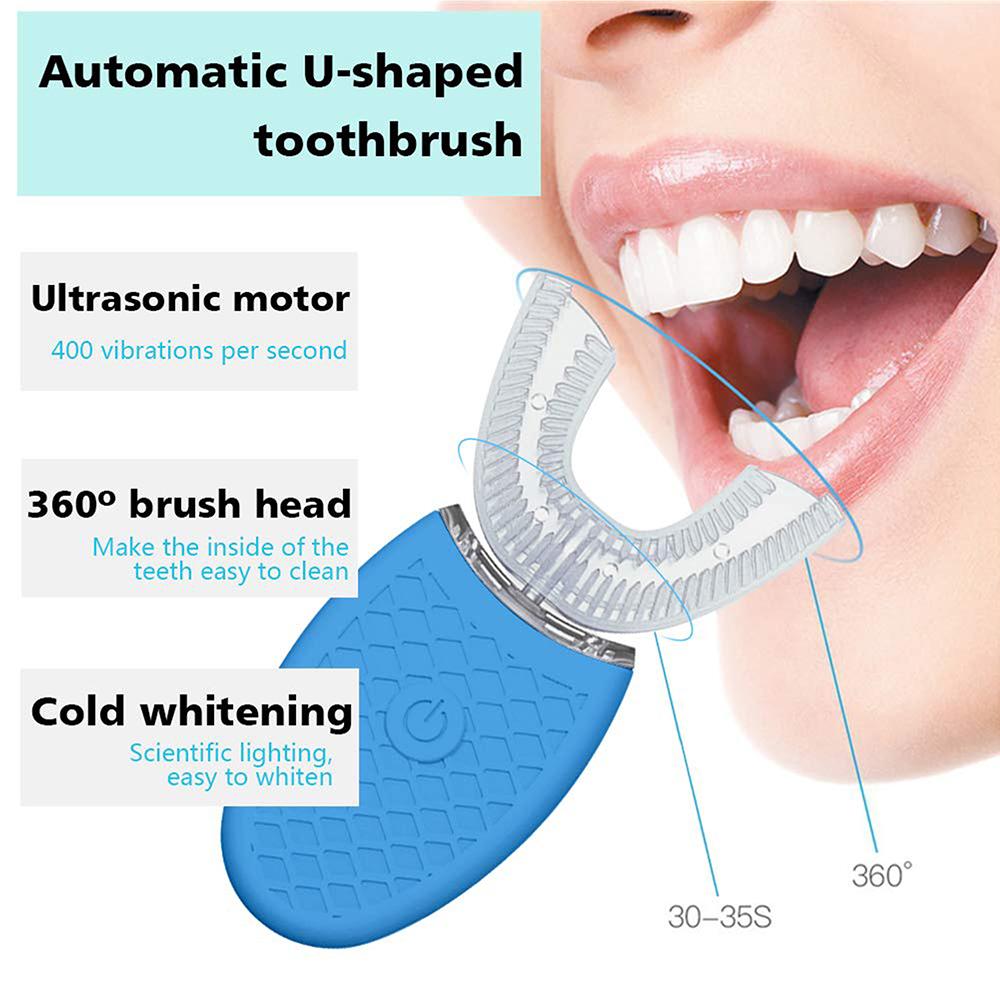 Silicone Electric Toothbrush 360° for Aldult Smart Automatic Whitening