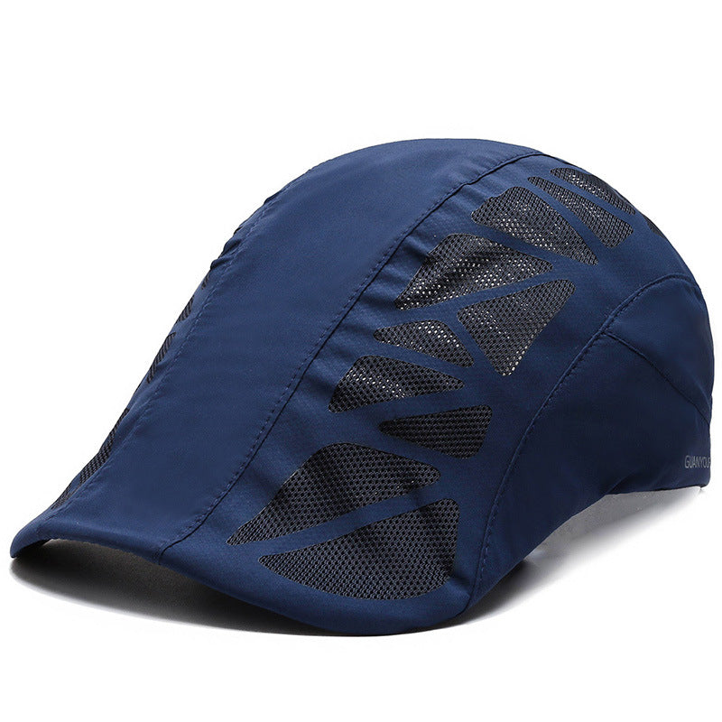 Men Mesh Beret Hat Summer Breathable Quick Dry For Women