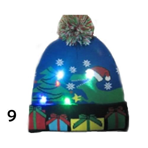 Pom Pom Party Holiday Hats With LED Lights