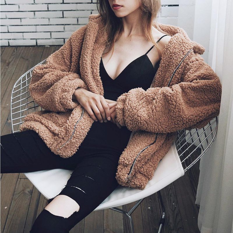 Elegant Faux Fur Coat Women 2018 Autumn Winter