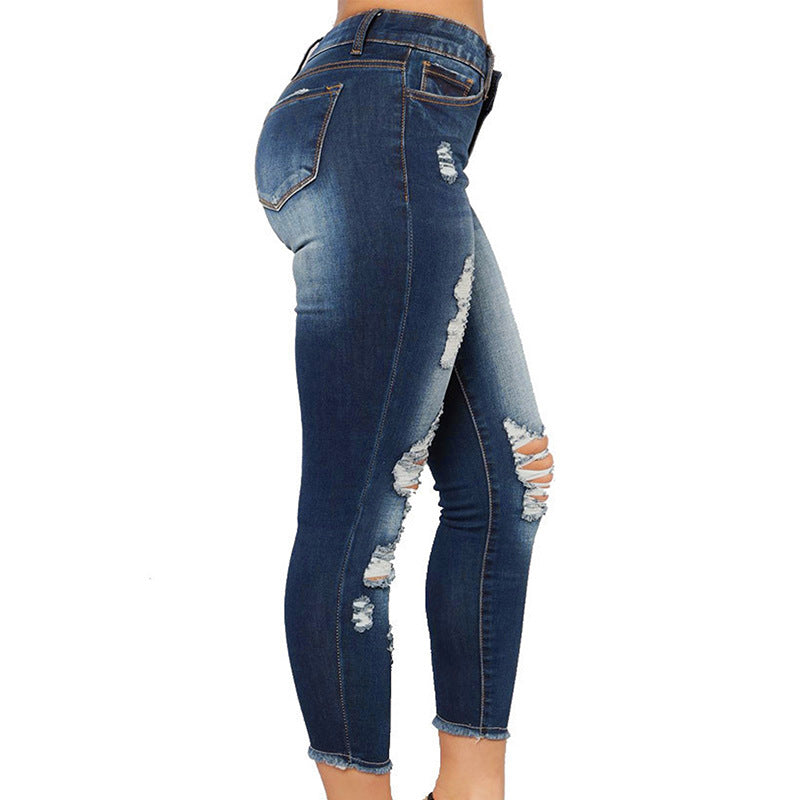 High Waist Jeans Women Slim Stretch Denim Jean