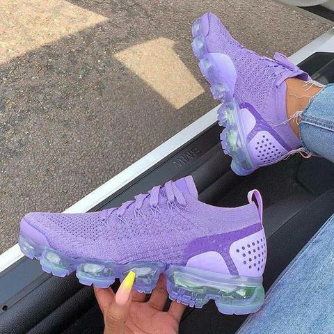 Purple Sneakers Women Casual Shoes Mesh Air-Cushion Flat