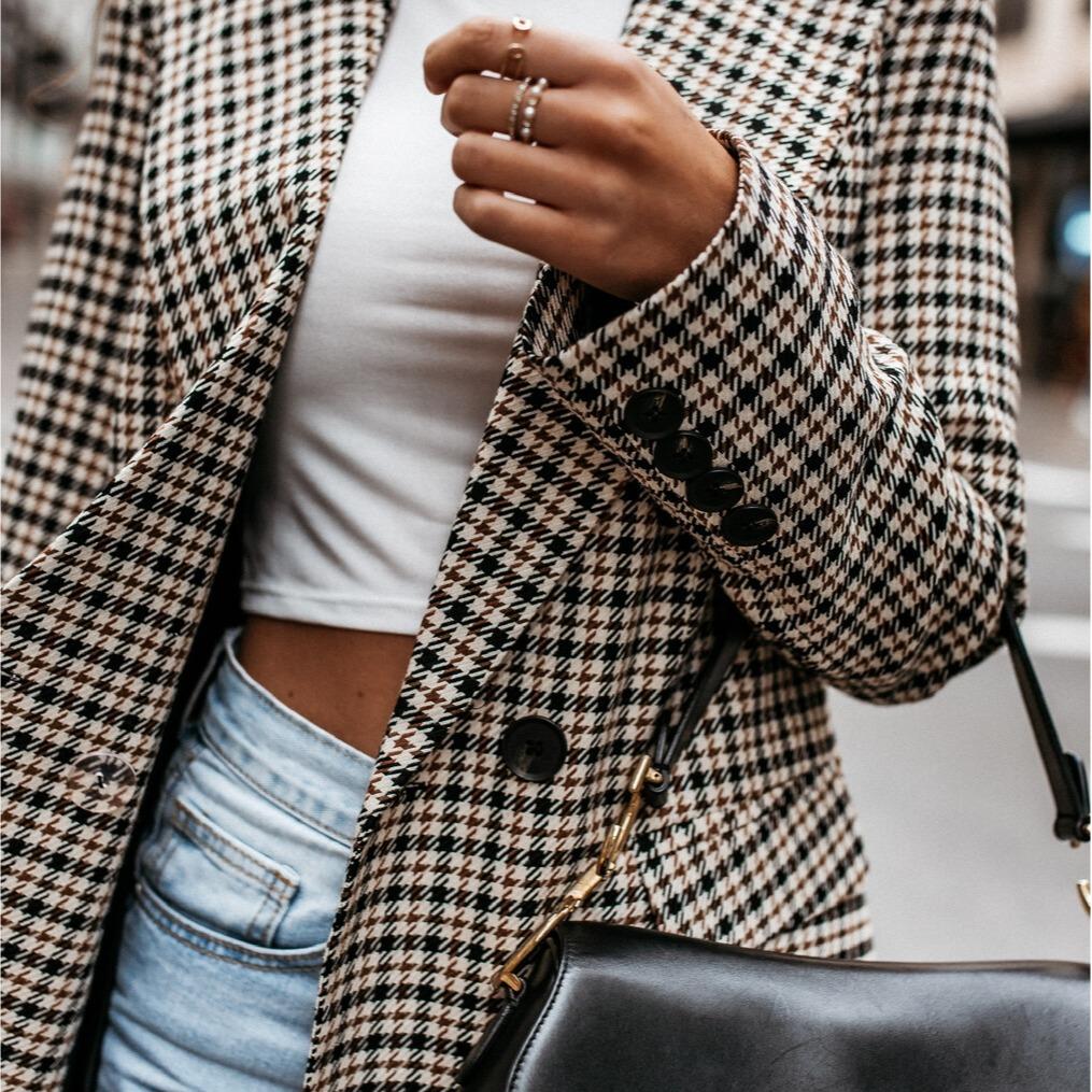 Women's Casual Long Sleeve Lapel Button Slim Work Office Blazer Jacket
