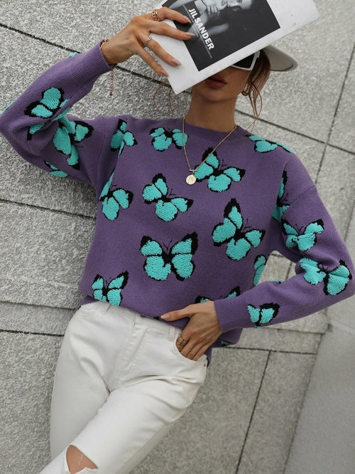 Cartoon Butterflies Knitted Sweaters and Pullovers