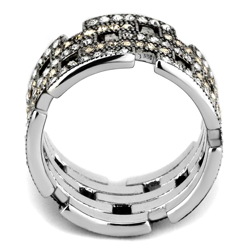 TK2987 - High polished (no plating) Stainless Steel Ring with Top