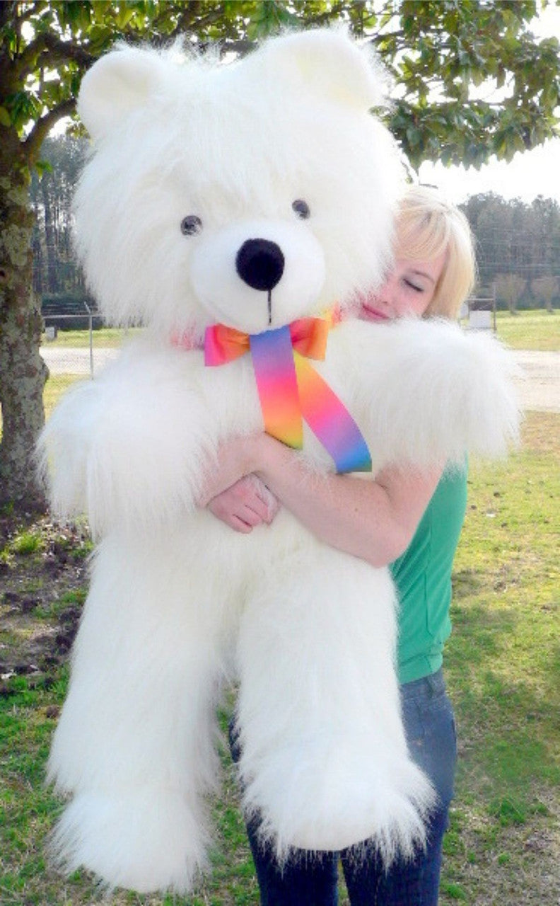 American Made Giant White Teddy Bear 45 inches Soft Big Plush Stuffed