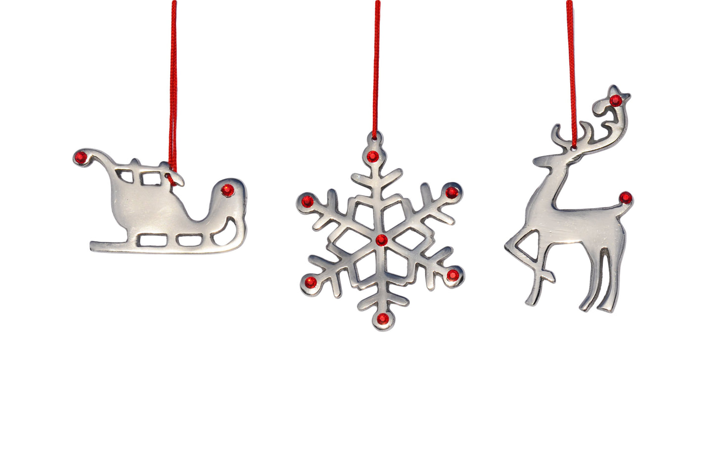 Snowflake Christmas Tree Ornament Decorations Set of 4
