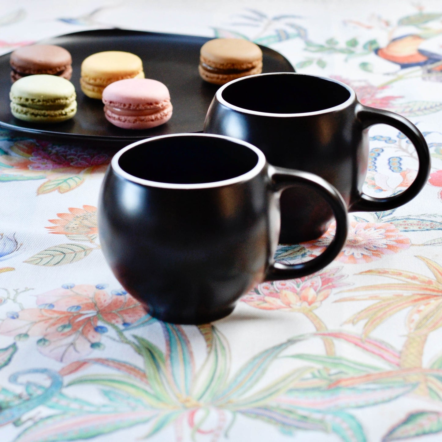 EVA teacups set of 2 - Black matte