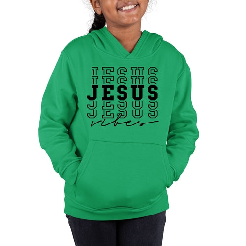 Girls Long Sleeve Hoodie Jesus Vibes Christian Inspiration