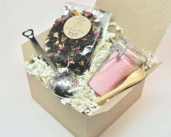Mango Rose Tea and Sugar Gift Set, Lavender and Rose Sugar